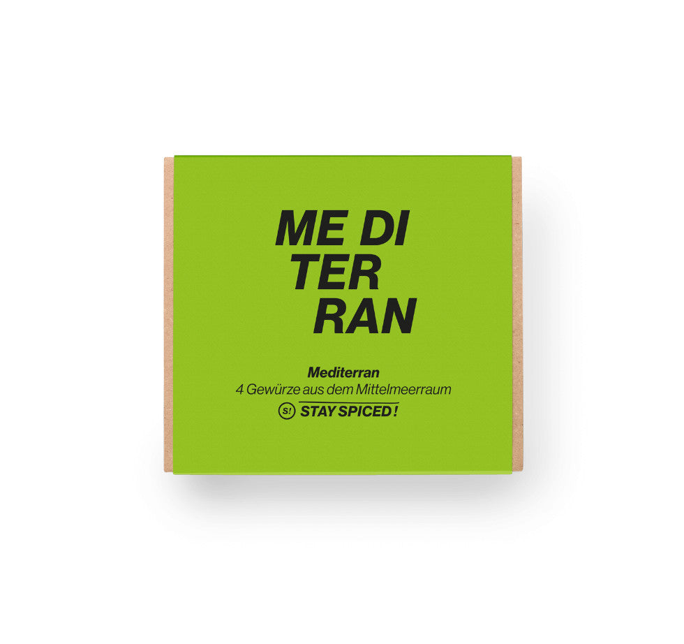 Die edel gestaltete, hellgrüne Mediterran Geschenkbox als ideales Präsent für Liebhaber der südländischen Küche