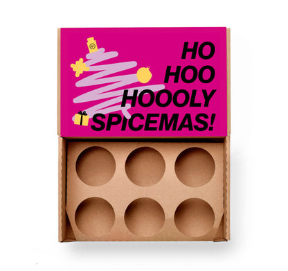 Weihnachten Gewürzbox Spicemas Geschenkset für 6 Gewürze von Chefkoch-Gewürze (offene Ansicht, unbestückt)