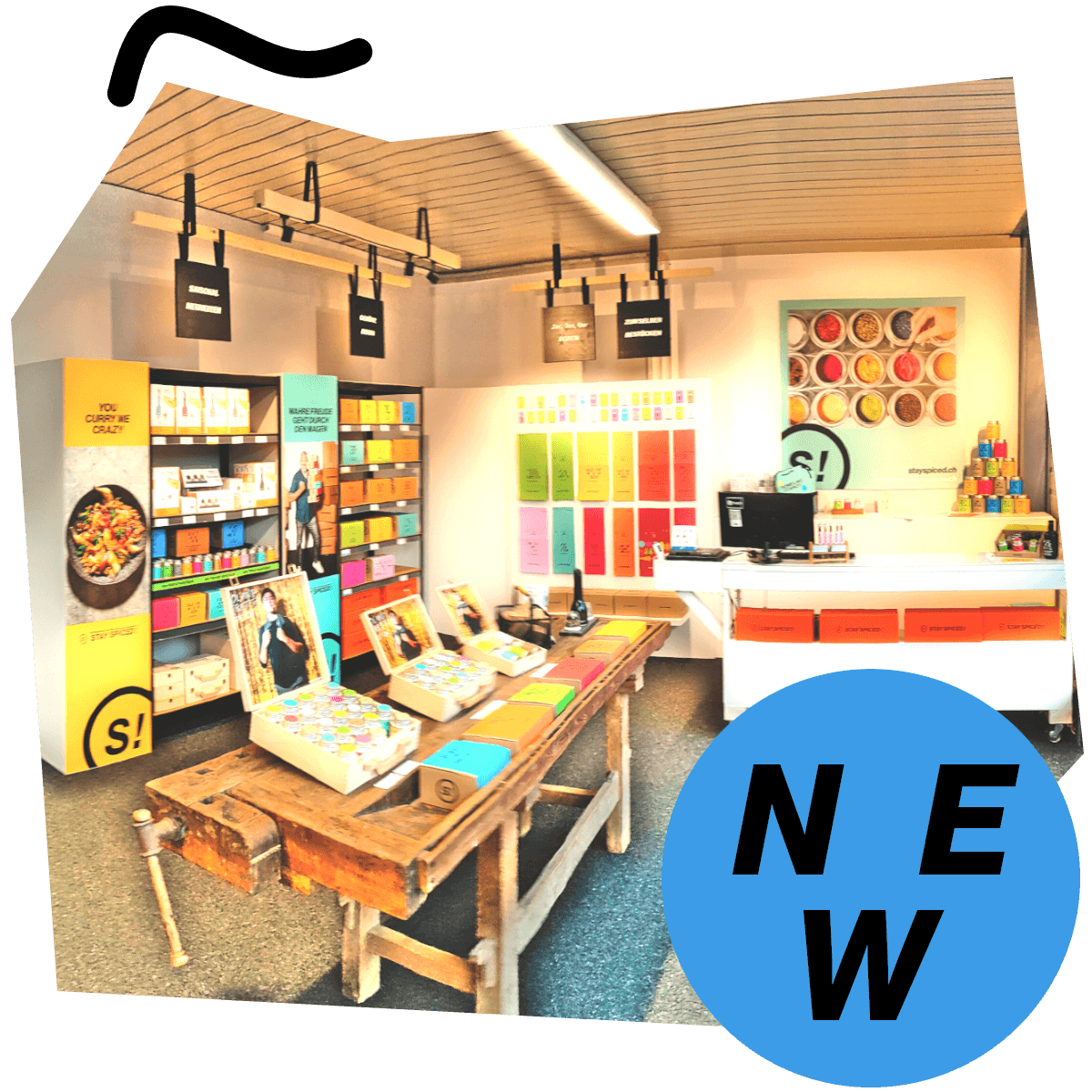Ausstellungsfläche im STAY SPICED! Store in Diepoldsau, wo Kunden Premium-Gewürze live testen und erleben können