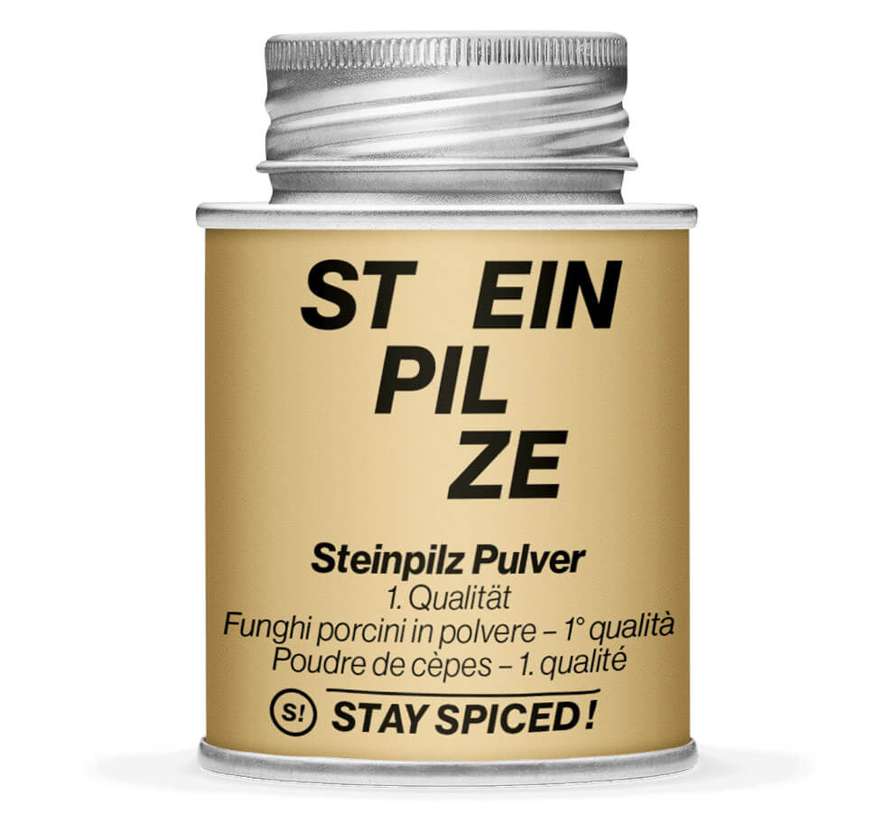 Steinpilz Pulver - Geschlossene Hellbraun Gewürzdose von STAY SPICED!