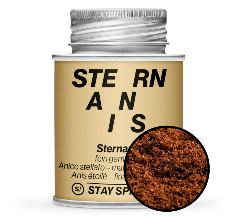 Sternanis gemahlen - Vietnam - Beige Gewürzdose mit Gewürz-Vorschau von STAY SPICED! bei Chefkoch-Gewürze