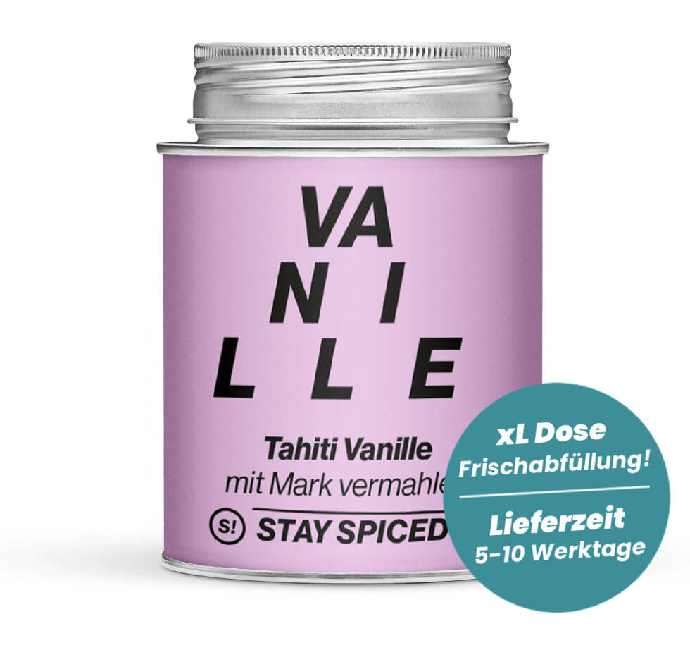 Tahiti Vanille gemahlen in der grossen XL-Dose (870ml) von STAY SPICED!