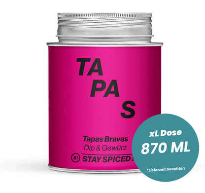 Tapas Bravas in der grossen XL-Dose (870ml) von STAY SPICED!