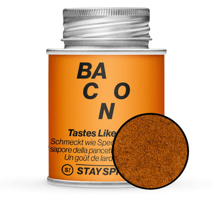 Tastes like Bacon - Orange Gewürzdose mit kleiner runder Gewürz-Vorschau von STAY SPICED! bei Chefkoch-Gewürze