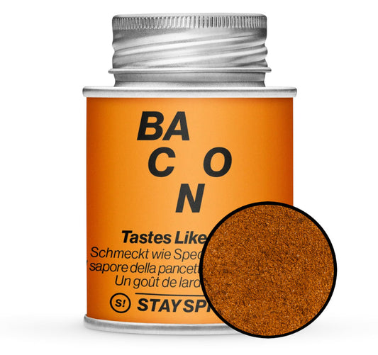 Tastes like Bacon - Orange Gewürzdose mit kleiner runder Gewürz-Vorschau von STAY SPICED! bei Chefkoch-Gewürze