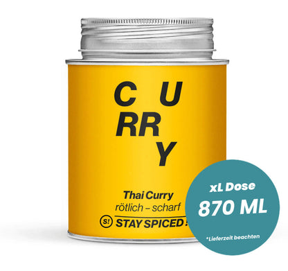 Thai Curry, rötlich-scharf in der grossen XL-Dose (870ml) von STAY SPICED