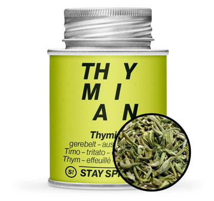 Thymian gerebelt original Thüringen - Hellgrün Gewürzdose mit Gewürz-Vorschau von STAY SPICED! bei Chefkoch-Gewürze