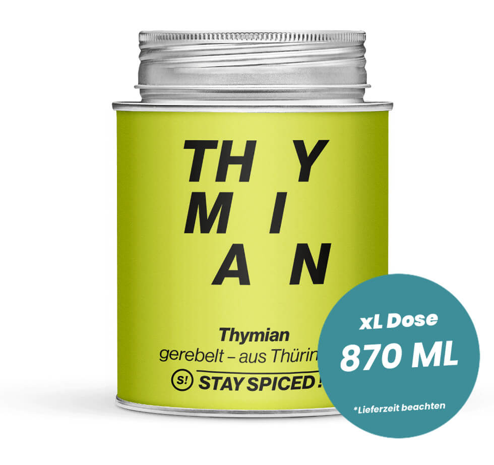 Thymian gerebelt original Thüringen in der grossen XL-Dose (870ml) von STAY SPICED!