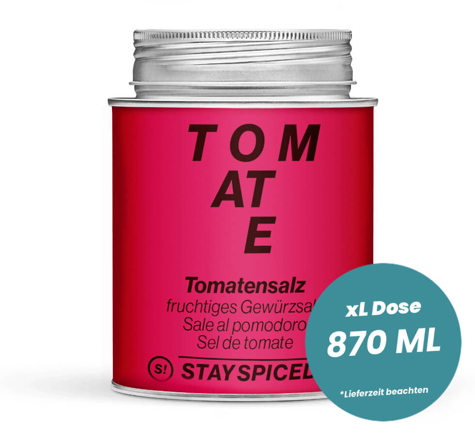 Tomatensalz in der grossen XL-Dose (870ml) von STAY SPICED!