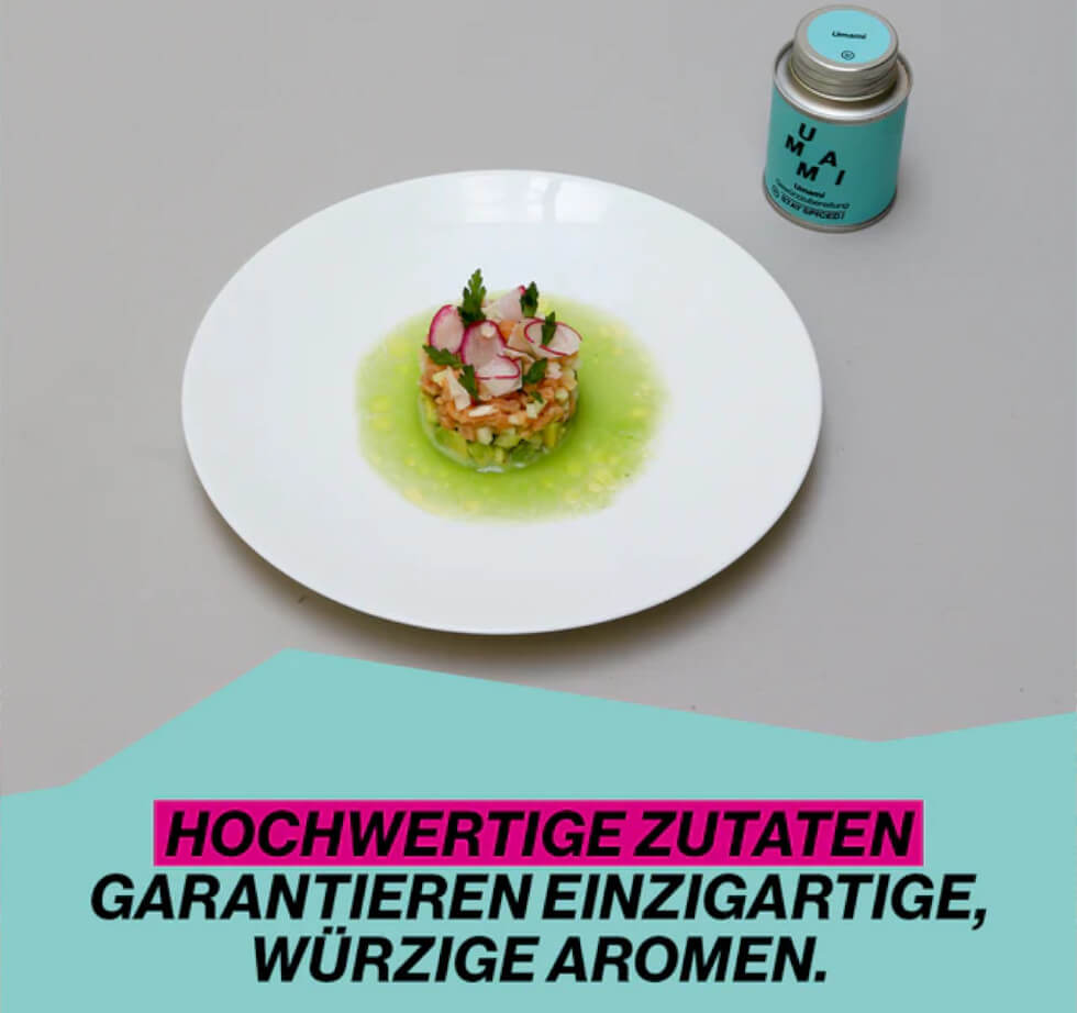 Umami Gewürz - Anwendungsbeispiel zur Veredelung eines feinen Lachstartars