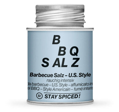 US-Style BBQ Salz - Geschlossene hellblaue Gewürzdose von STAY SPICED