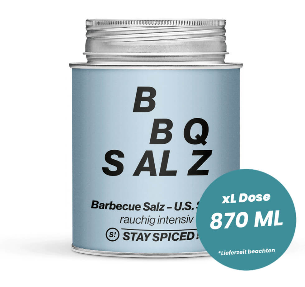 US-Style BBQ Salz in der grossen XL-Dose (870ml) von STAY SPICED!