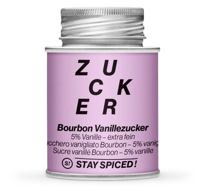 Vanillezucker 5% Bourbonvanille - Geschlossene pinke Gewürzdose von STAY SPICED