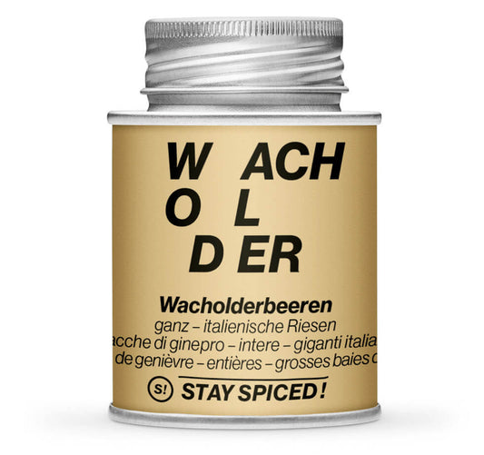 Wacholderbeeren ganz italienische Riesen - Geschlossene Hellbraun Gewürzdose von STAY SPICED!
