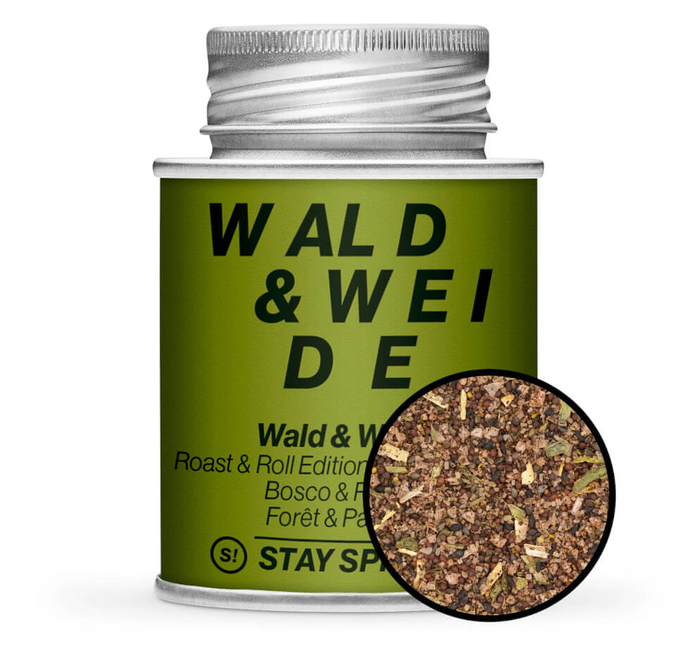 Wald & Weide Gewürzzubereitung - Grüne Gewürzdose mit kleiner runder Gewürz-Vorschau von STAY SPICED ! bei Chefkoch-Gewürze