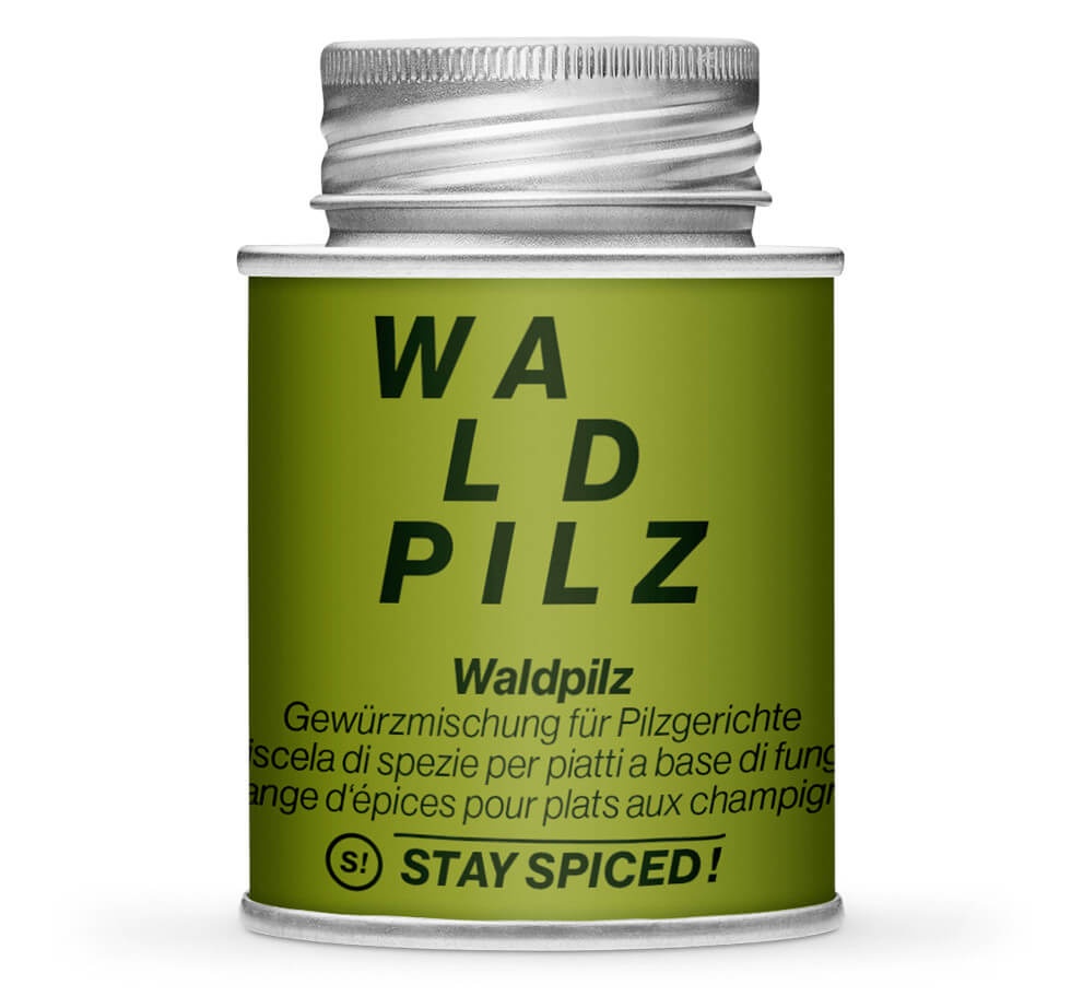 Waldpilz Gewürzmischung - Geschlossene grüne Gewürzdose von STAY SPICED