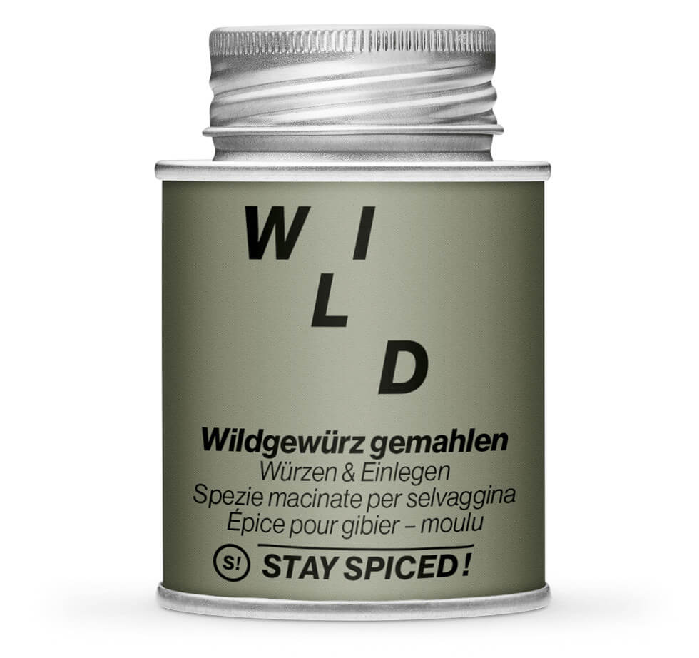 Wildgewürz gemahlen - Geschlossene graue Gewürzdose von STAY SPICED