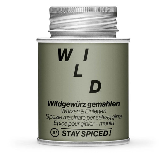 Wildgewürz gemahlen - Geschlossene graue Gewürzdose von STAY SPICED