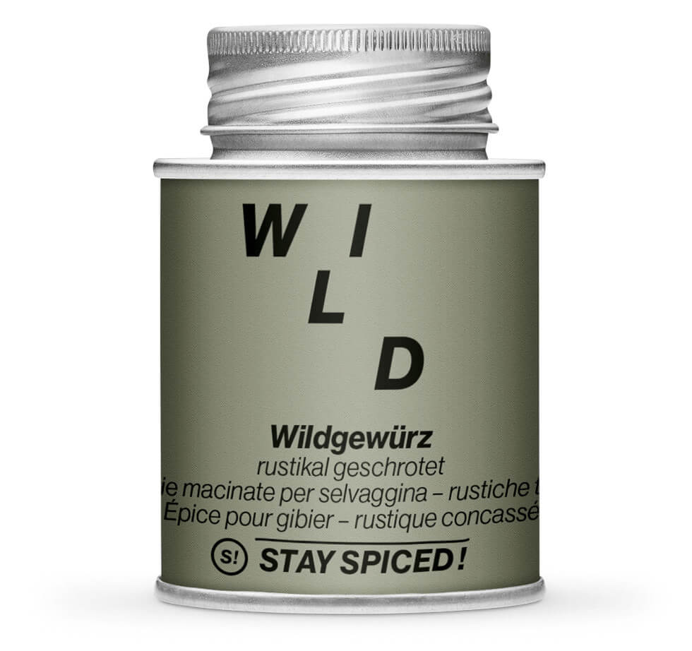 Wildgewürz rustikal - Geschlossene grüne Gewürzdose von STAY SPICED