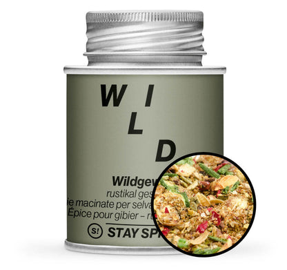 Wildgewürz rustikal - Grüne Gewürzdose mit kleiner runder Gewürz-Vorschau von STAY SPICED ! bei Chefkoch-Gewürze