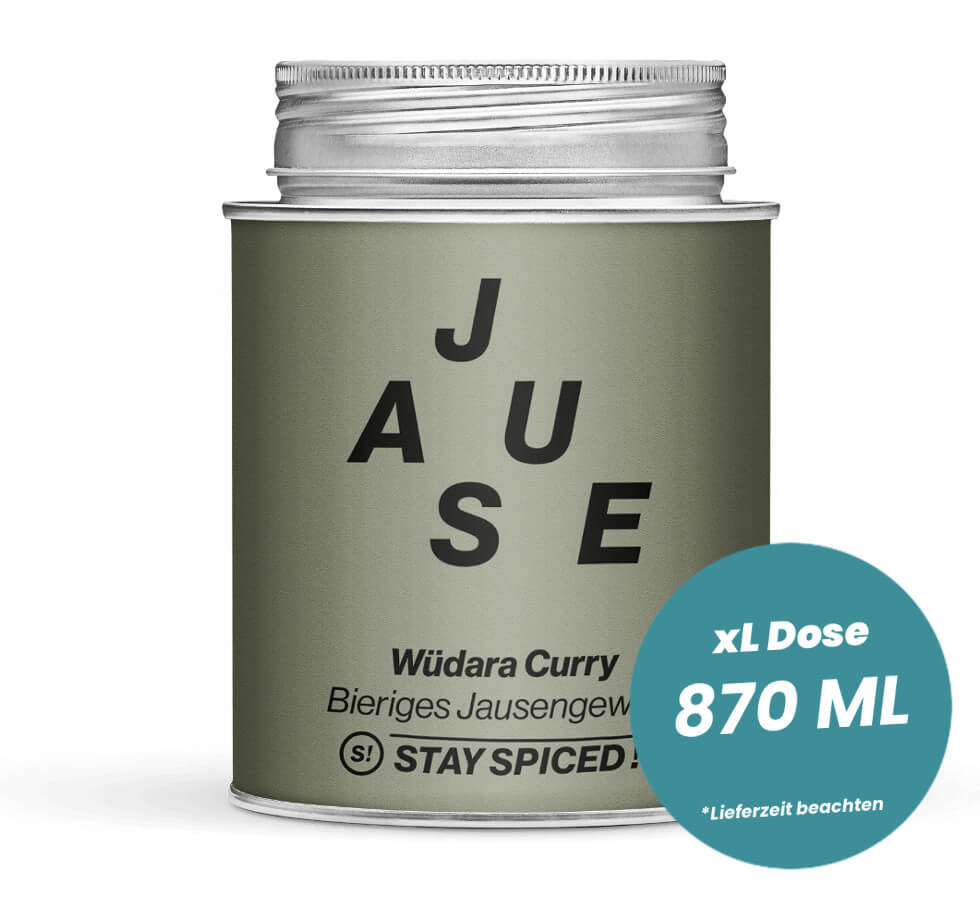 Wüdara Curry, Bieriges Jausengewürz in der grossen XL-Dose (870ml) von STAY SPICED!