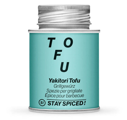 Yakitori Tofu Grillgewürz - Geschlossene hellblaue Gewürzdose von STAY SPICED!