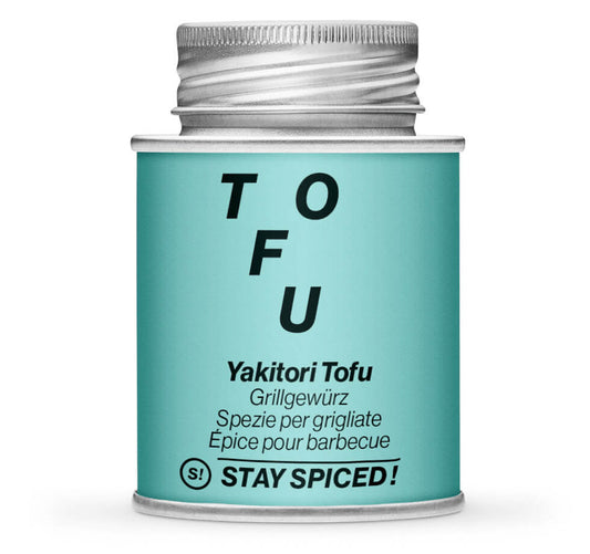 Yakitori Tofu Grillgewürz - Geschlossene hellblaue Gewürzdose von STAY SPICED!