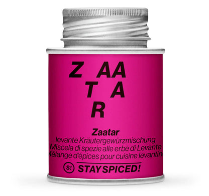 Zaatar Gewürzmischung - Geschlossene pinke Gewürzdose von STAY SPICED