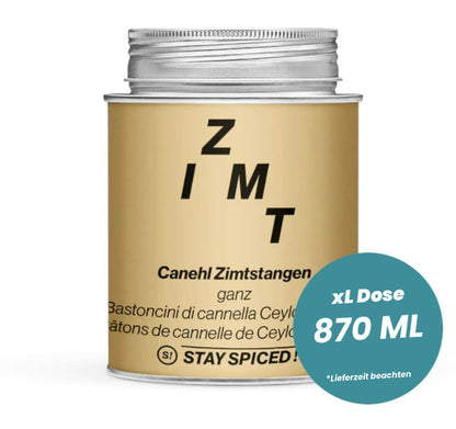 Zimtstangen Canehl ganz in der grossen XL-Dose (870ml) von STAY SPICED!