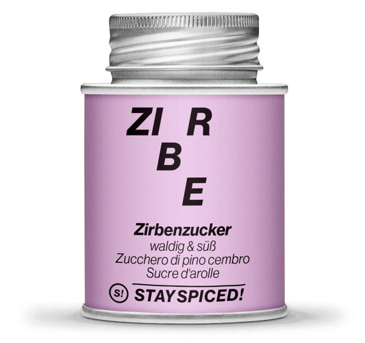 Zirbenzucker waldig & süss - Geschlossene pinke Gewürzdose von STAY SPICED