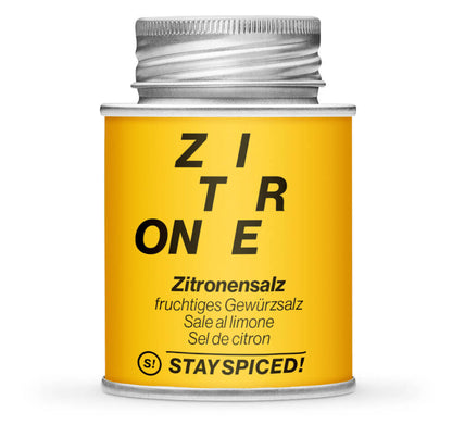 Zitronensalz - Geschlossene gelbe Gewürzdose von STAY SPICED