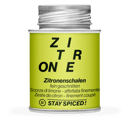 Zitronenschalen fein geschnitten - Geschlossene Gelb Gewürzdose von STAY SPICED!